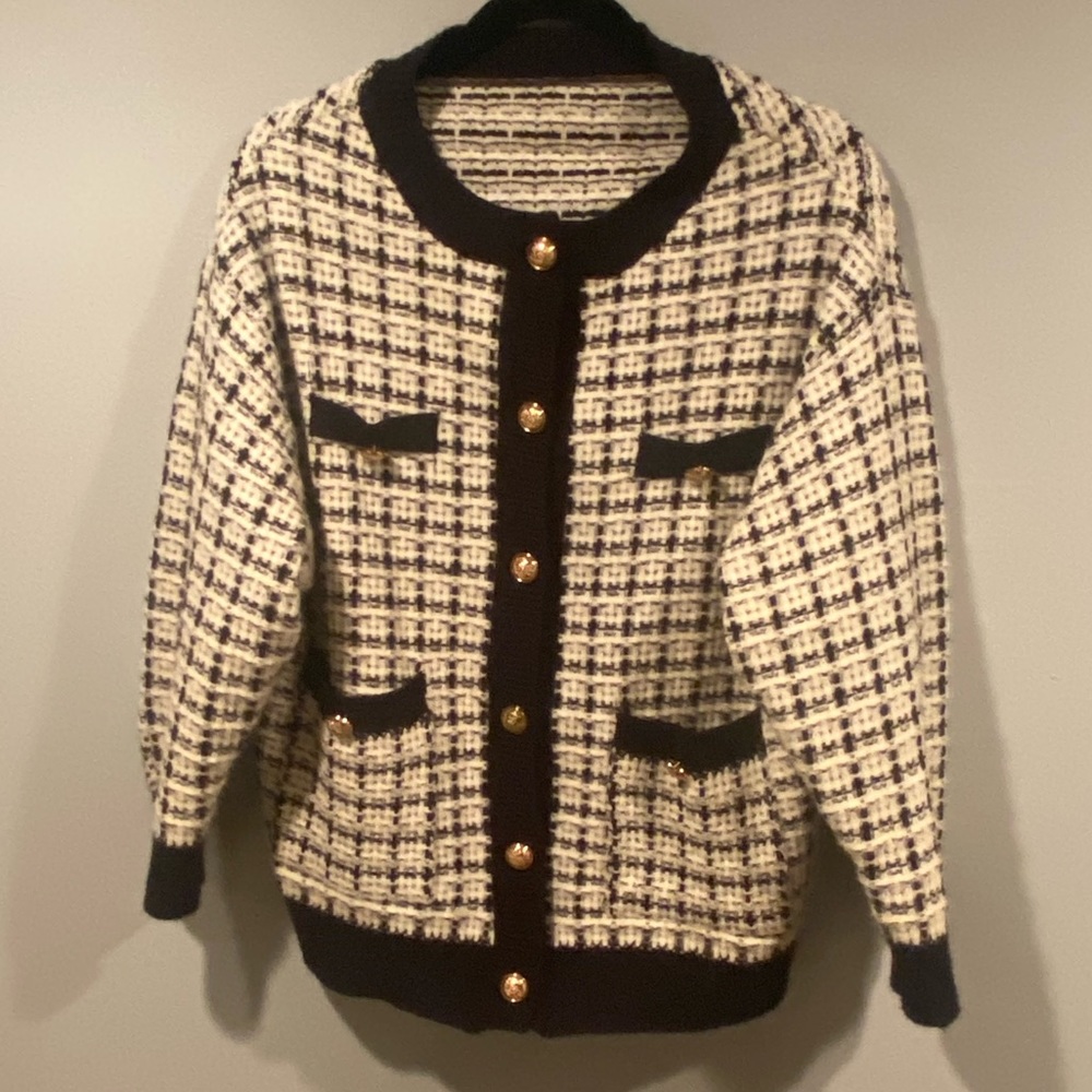 Woven inspired sweater